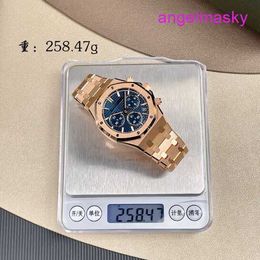 Ladies' AP Wristwatch Royal Oak Series 26240OR Blue Disc 18K Rose Gold Watch Mens Automatic Machinery 41mm Watch