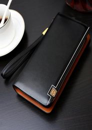 PU Wallet Men039s Zipper Handbag MultiFunctional Gentleman Bag Mobile Phone Purse Spot Manufacturers Whole Black Business8117156