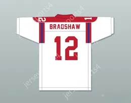 CUSTOM mens Terry Bradshaw 12 Woodlawn High School Knights White Football Jersey 2 Top Stitched S-6XL