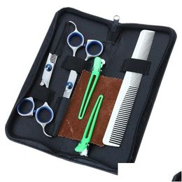 Hair Scissors Hairdressing 6.5 Inch Professional Barber Cutting Thinning Styling Tool Shear 7Pcs Drop Delivery Products Care Dhaxb