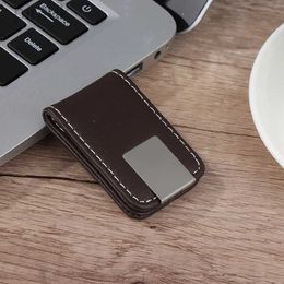 Money Clips 1Pc PU Leather Strong Magnetic Money Clip Pocket Portable Mini Slim Credit Business Cards Holder 240408