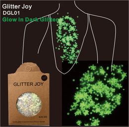 DGL01 Star Shape Glow in Dark Luminous Face and Body Cosmetic Glitter Sequins Party Make Up Body Carnival Decor4539709