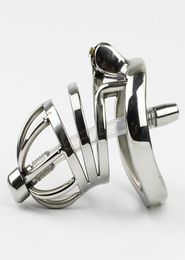 Stainless Steel Belt Adult Cock Cage With Catheters arc-shaped Cock Ring Sex Toys For Small Men device2228420