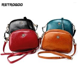 Shoulder Bags RETROGOO Small Women's Crossbody Bag For Phone Soft Genuine Leather Fashion Ladies Luxury Mini Shouler Cowhide Messenger