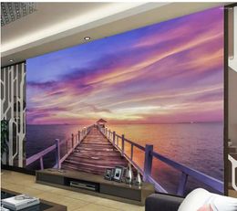 Wallpapers Wall Decoration Sunset Beach 3d Wallpaper Nature TV Background Mural Parded Papel