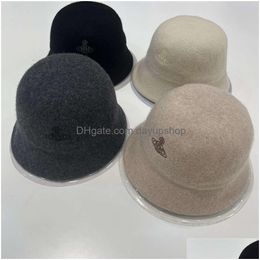 Hats, Scarves & Gloves Sets Designer High Quality Japanese Empress Dowager Western Australia Winter Water Bucket Womens Cloth Embroide Dhlft