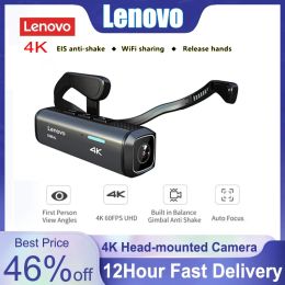 Cameras Lenovo Action Camera 4K A Sports Helmet Camera Head IP65 Waterproof EIS Antishake Night Vision DVR Wireless Recorder Executive