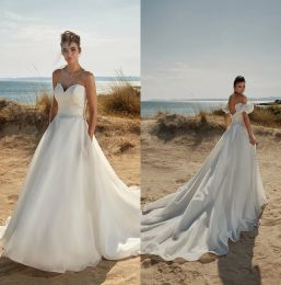 Eddy K 2024 Wedding Dresses Sweetheart Sexy Backless A-Line Bridal Gowns Custom Made Lace Sweep Train Plus Size Robe