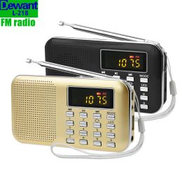 Players L218 rechargeable portable mini pocket digital auto scan FM radio receiver with MP3 audio music player speaker