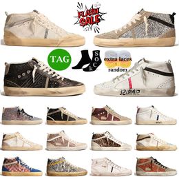 Women Mens Casual Shoes golden Designer Mid Star White Black Silver Glitter Pink Suede Leather goose's Designer Sneakers Vintage Italy Brand Paris Platform Trainers
