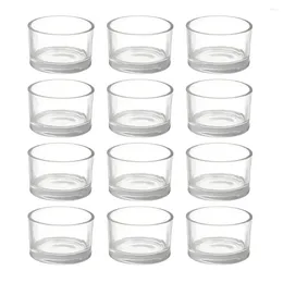Candle Holders 12 Pcs Cup Tealight Holder Centrepiece Glass Clear Cups Desert Votive