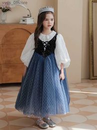 Women's Watches Frozen Dress For Kids Girl Anna Dress Up Halloween Costume Spring Cosplay Formal Occasion Princess Girls Birtay Party Dresses L46