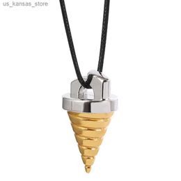 Pendant Necklaces Anime Leather Choker Necklace Tianyuan Breakthrough Red Lotus Eye Cone Necklace Tengen Toppa Gurren Lagann Pendant necklace240408