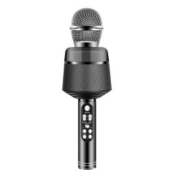 Microphones Ergonomic compatible 5.0 Stereo Multi Interface With Rhythm Light USB Rechargeable Wireless Microphone Gift Handheld