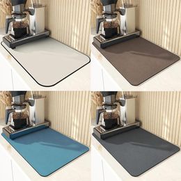 Kitchen Faucets 1Pc 40 30cm Absorbent Mat Counter Draining Pad Quick Drain Tool For Bathroom Sink Waterproof Non-slip Solid Color