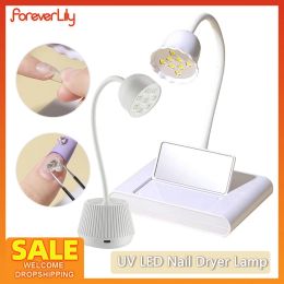 Dryers Recharging Lotus Nail Dryer LED UV Lamp Fast Drying Nail Polish Dryer Desktop UV LED Light Nail Gel Curing Lamp Manicure Machine