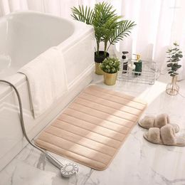 Bath Mats 1Pc Cobblestone Embossed Bathroom Mat Coral Fleece Non-slip Carpet In Bathtub Floor Rug Shower Room Doormat Memory Foam Pad