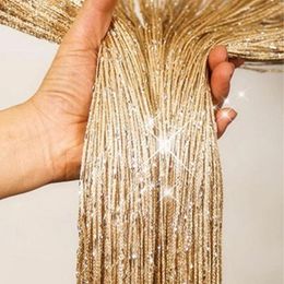 Party Decoration 1pc Tassel String Curtain Wedding Engagement Birthday Background Metallic Shiny Backdrop For