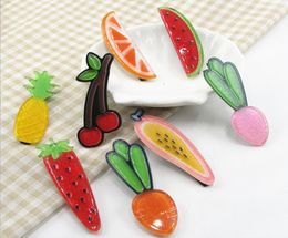 Ins Summer Girls Vegetables Hair Clips Cute Fruits Designer Hair Clips Women Acrylic Barrettes Hair Accessories for Children M15302895251