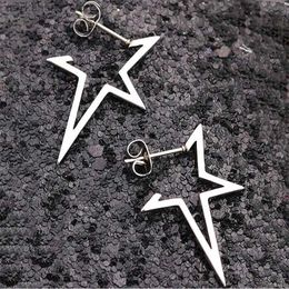 Charm Harajuku Punk Star Earrings Irregular Hollow Alien Metal Pentagon Earrings Suitable for Women Cool Girl Trends Y2K Jewellery New240408