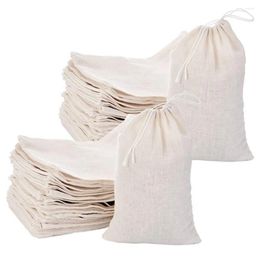 Storage Bottles 50 Pack Cotton Muslin Bags Multipurpose Drawstring For Tea Jewellery Wedding Party Favours (4 X 6 Inches)