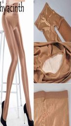 Sexy Lingerie 70d Women Plus Size Stretch Tights Sexy Oil Shiny Glitter Pantyhose Yarns Glossy Brown Stockings Dance Fitness Opaqu2922061