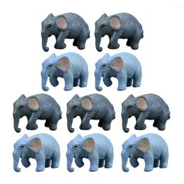 Garden Decorations 10 Pcs Decor Cartoon Simulation Elephant Mini Figurines Toy Household Micro Landscape Decoration Small Plastic Animals