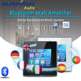 Amplifier Home Bluetooth Wall Amplifier Smart Home Audio Mini Touch Screen Stereo Sound USB TF Music Panel PA System Support Six Languages