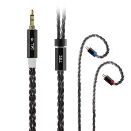 Connectors TRI Onyx 6 Cores 6N Single Crystal Copper SilverPlated Cable With 252 Strands High Compatibility 2.5mm/3.5mm/4.4mm 7hz timeles