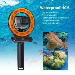 Bags Seafrogs Waterproof 1000lumens Underwater Led Video Diving Fill Light Ring Lighting Lamp for Gopro Hero Action Camera Accessorie