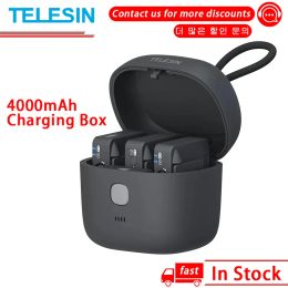 Accessories Telesin 4000mah Builtin Battery Charger Case for Rode Wireless Go 2 I Ii Micrphone 18w Fast Smart Charging Box Power Bank