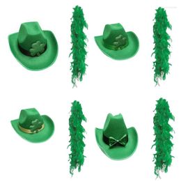 Berets Green Cowboy Hat For StPatrick Day Festival Decor Irish National Top Party Props Supplies Holiday Decorative