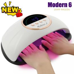 Kits NEW Modern6 UV LED Lamp Nail Dryer Sun Light Timer 10/30/60s Large Space Twohand Lamp Professional Manicure Tools