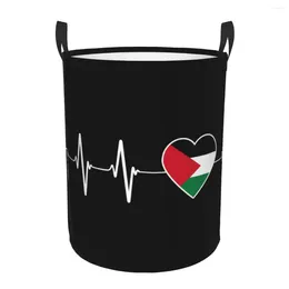 Laundry Bags Palestinian Heartbeat Palestine Flag Hamper Large Storage Basket Patriotic Pride Kids Nursery Toy Organizer