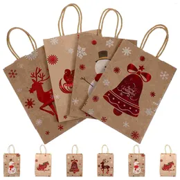 Take Out Containers 10pcs Paper Made Gift Bags Portable Christmas Pouches Xmas Party Favour Tote Wrapping