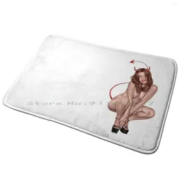 Carpets Beautiful Sexy Devil In Guise Of A Girl Entrance Door Mat Bath Rug Ticket Airport World Aviation International 3letter