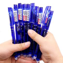 144 Pcs Erasable pen in gel pen 0.5mm Blue red refill Student stationery office writing pen Colour box original packaging 240320