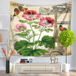 Tapestries Home Decorative Wall Hanging Carpet Tapestry Rectangle Bedspread Butterfly Flower Pattern GT1039
