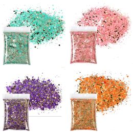 Glitter 1000G Holographic Mixed Hexagon Shape Chunky Glitter 1kg Laser Nail Sparkly Flakes Manicure Decorative Paillette Sequins