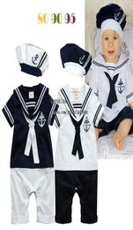 Baby Rompers One Piece Clothing Boys Caps One Piece Romper Jumpsuit Children Clothes White4746883