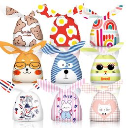 Gift Wrap 50pcs/lot Lovely Animal Bags Ear Plastic Candy For Kids Birthday Party Biscuits Baking Packaging DIY Gifts Supplies