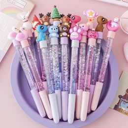 4pcs/lot Cute Pens Student Cartoon Gel Pen Black Ink For School Accessories Child Kawaii Office Stationery Promotion Gift