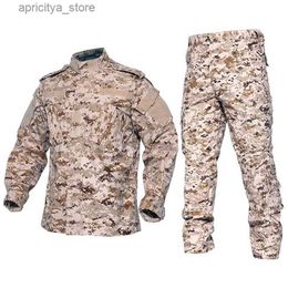 Outdoor Jackets Hoodies Desert Jungle Outdoor Camouflage Uniform Tactical Military Combat Hunting Hiking Camping Working Suit Training Jacket And Pant L48