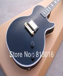 Custom Shop Limited Run 1958 Reissue Single Pickup Black Electric Guitar Mahonay Body Ebony Fingerboard Gold Hardware Block White 4764582