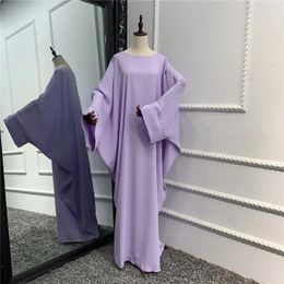 Ethnic Clothing Modest Khimar Abaya Women Muslim Loose Prayer Garment Batwing Sleeve Maxi Dresses Dubai Turkey Islamic Caftan Arab Gown