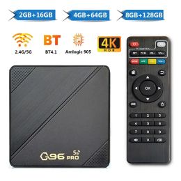 Box Q96 PRO Smart TV Box Android 10.0 Amlogic 905 Quad Core 2.4G/5G Dual WIFI Bluetooth 4K Set Top Box 8GB+128GB Media Player H.265