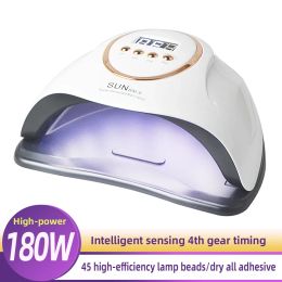 Dryers SUN BM 9 180W High Power Nail Dryer Smart Automatic Gels Lamp Portable with Smart Timer Memory Professional Manicure Salon Tool
