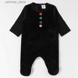 Rompers Baby romper pyjamas kids clothes long sleeves children clothing buttons baby overalls velour boy and girl clothes footies romper L47