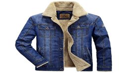 Fleece Denim Jacket Men 2020 Winter Parkas Coats Casual Fur Collar Thick Warm Bomber Jeans Male Cowboy Jackets 5XL 6XL Overcoat3103753