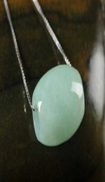 Ceried Green Natural A Jade jadeite pendant Circle Bead Necklace Passepartout 100% AAA7818388